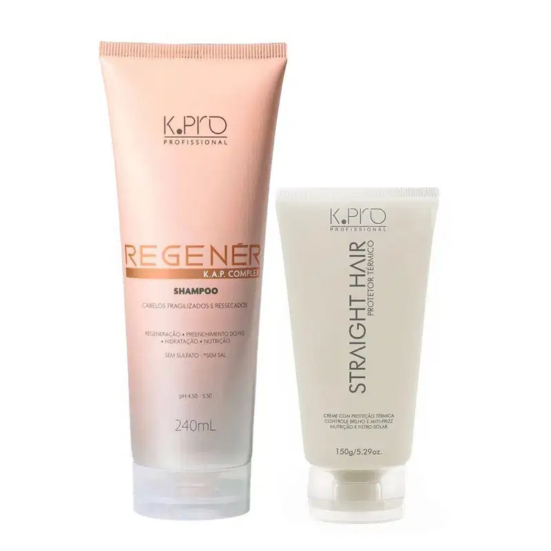 Kit K.Pro Regenér - Shampoo 240ml + Straight Hair 150ml