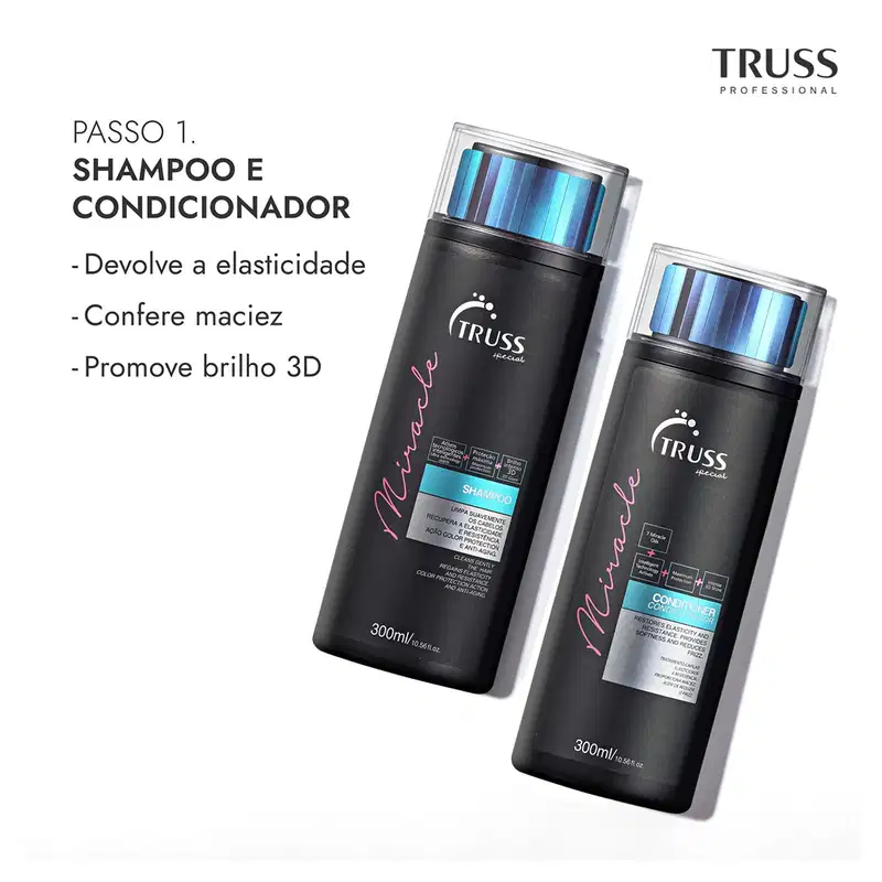 Truss Miracle Kit Shampoo Condicionador e Frizz Zero Spray 260ml