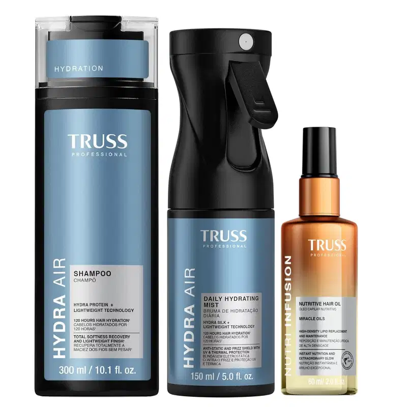 Kit Truss Hydra Air - Shampoo 300ml + Bruma150ml + Nutri Infusion Oil 60ml