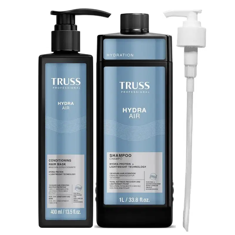 Kit Truss Hydra Air - Shampoo 1L + CondMask 400ml + Válvula Pump