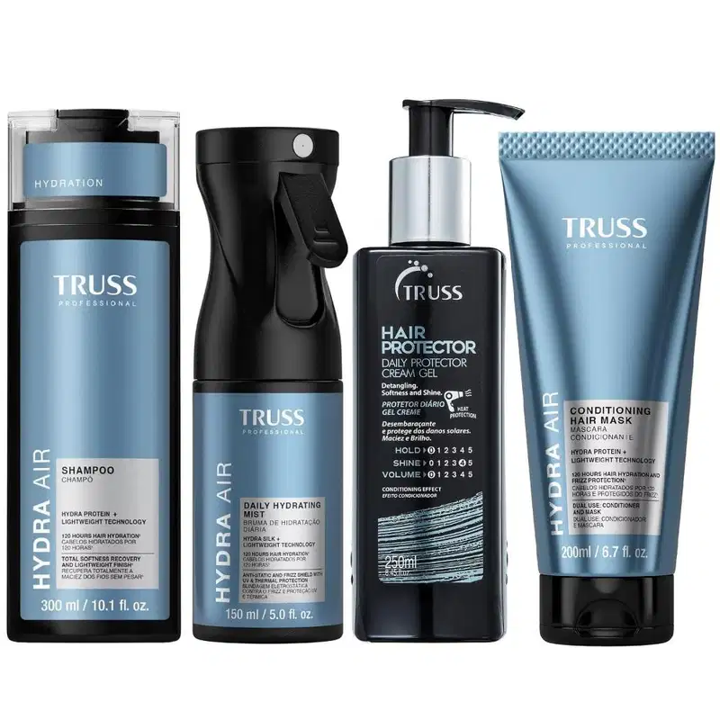 Kit Truss Hydra Air - Shampoo 300ml + CondMask 200ml + Bruma150ml + Hair Protector 250ml
