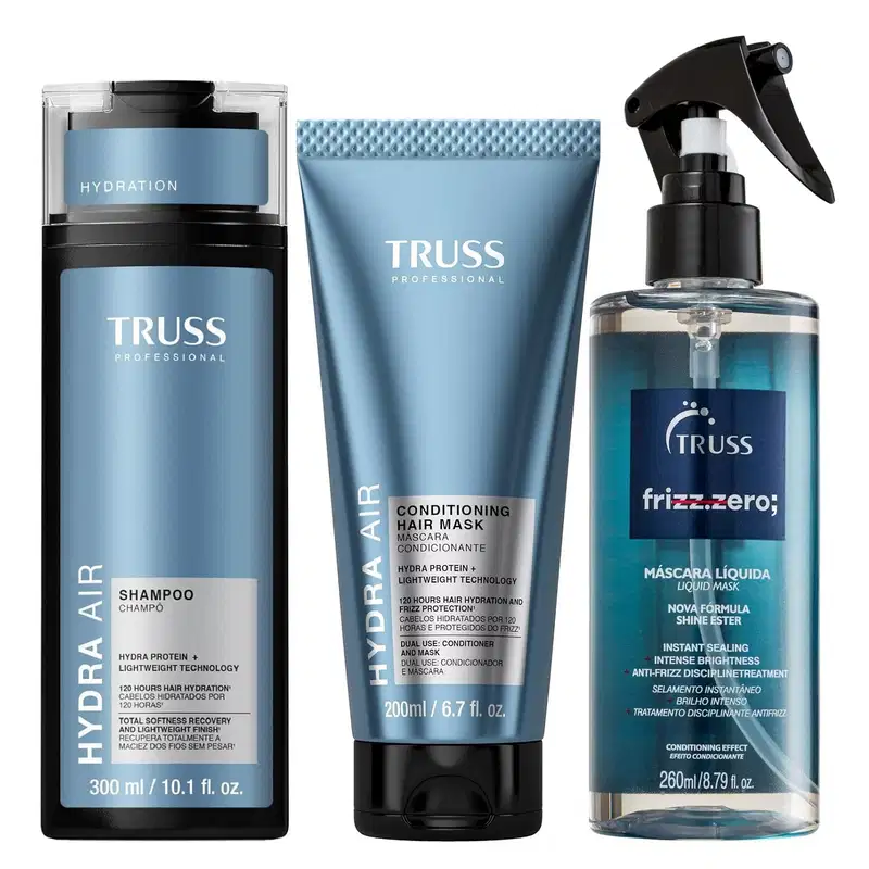 Kit Truss Hydra Air - Shampoo 300ml + CondMask 200ml + Frizz Zero 260ml