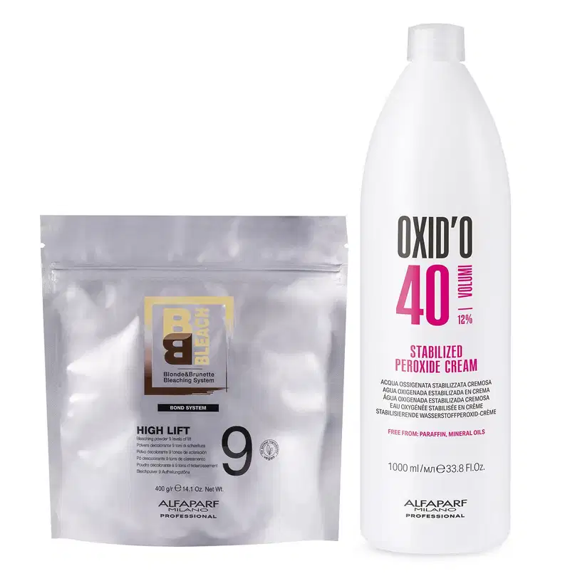 Alfaparf Milano Oxid'o - Pó Descolorante 400g + Água Oxigenada 12% 40 Volumes 1L