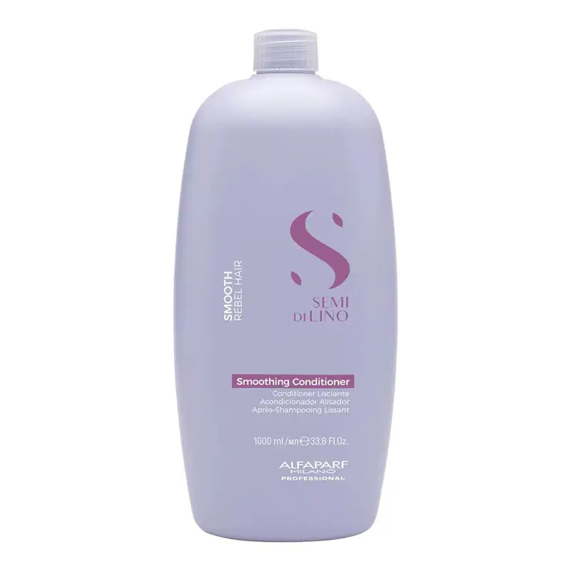 Kit Alfaparf Semi Di Lino Smooth Smoothing - Shampoo & Condicionador 1 Litro + Máscara 500ml + Óleo 100ml + Válvula Pump