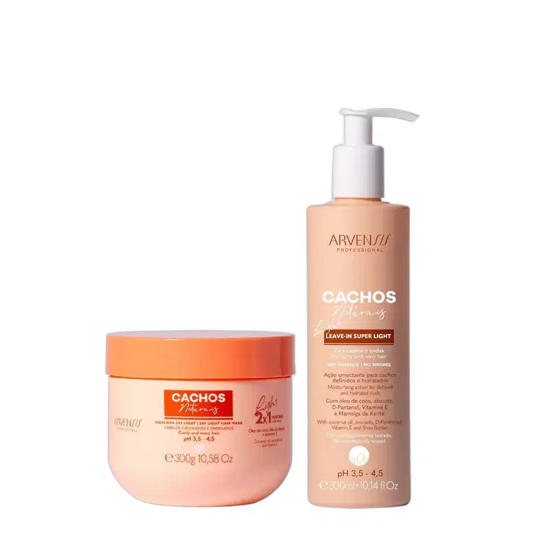 Kit Arvensis Cachos Naturais Light - Leave-In 300ml + Máscara 2x1 300g