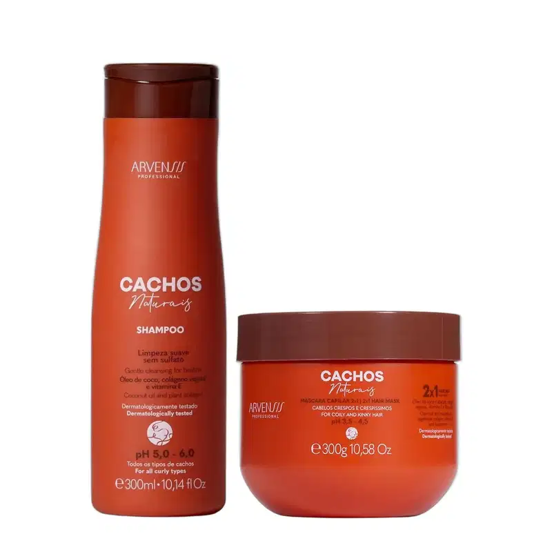 Kit Arvensis Professional Cachos Naturais - Shampoo 300ml + Máscara 2x1 300g