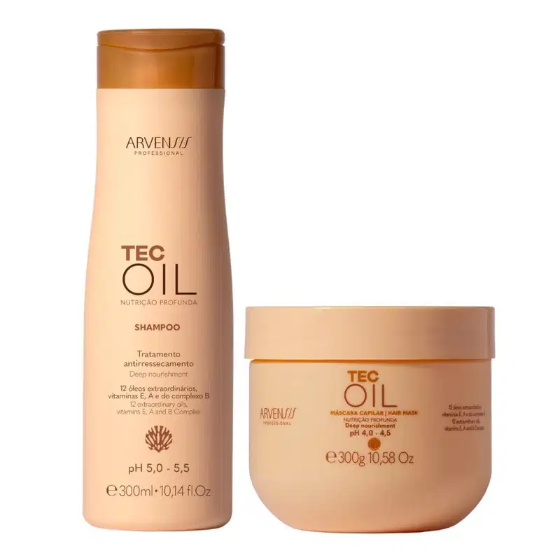 Kit Arvensis Cosméticos Naturais Tec Oil -Shampoo 300ml + Máscara 300g