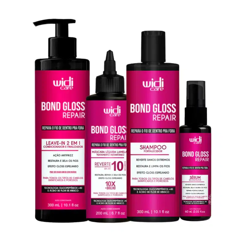 Widi Care Bond Gloss Shampoo Máscara Leave-in Sérum