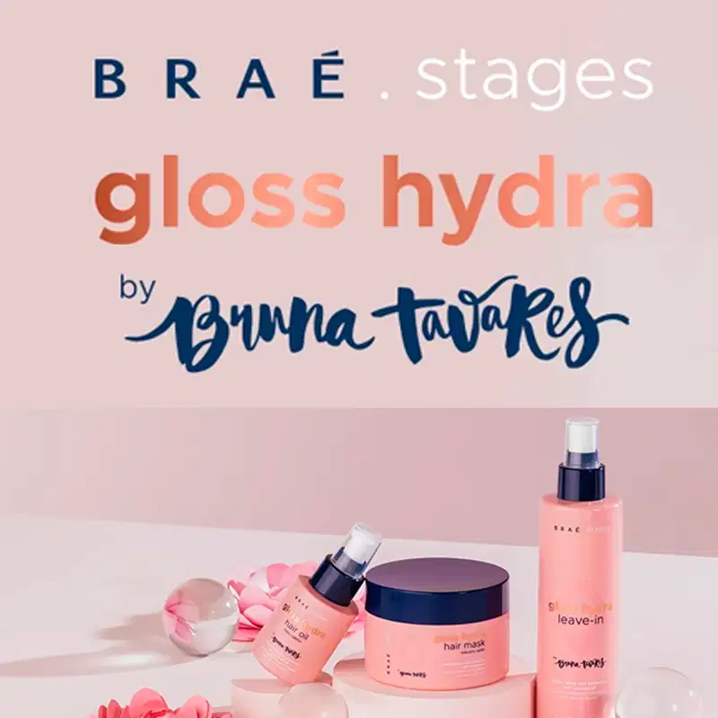 Kit Braé Stages by Bruna Tavares Gloss Hydra Shampoo 250ml + Condicionador 250ml + Máscara 200g + Óleo 60ml