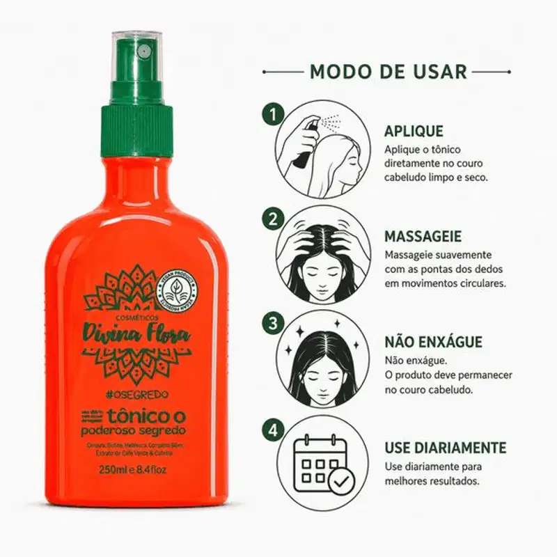 Kit Capilar Divina Flora O Poderoso Segredo 4 Produtos