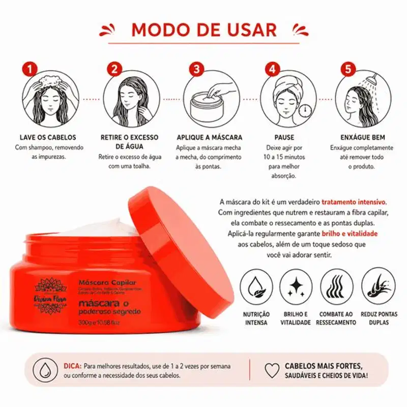 Kit Capilar Divina Flora O Poderoso Segredo 4 Produtos