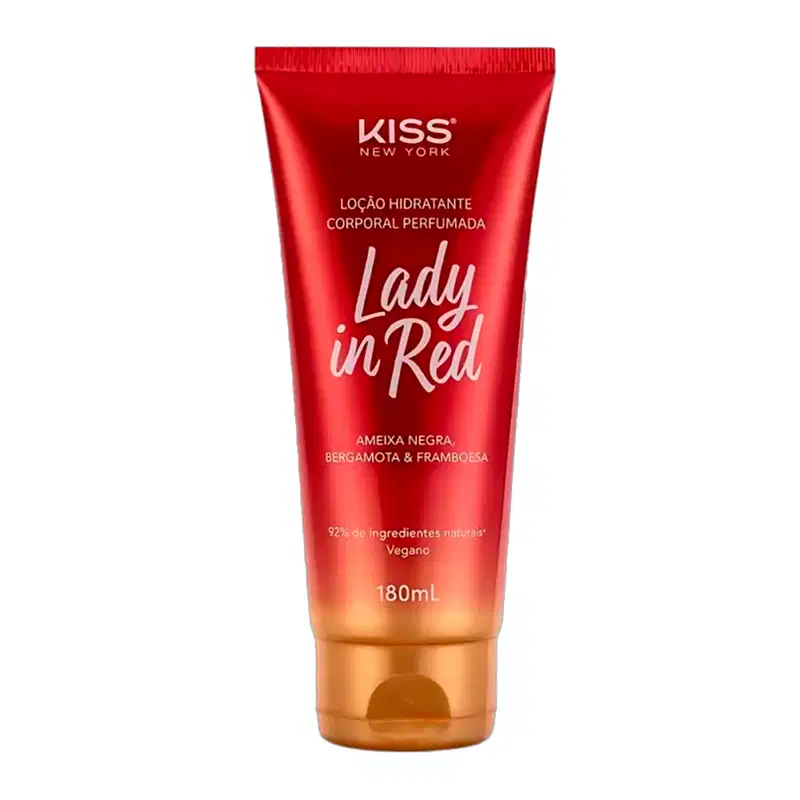 Kit Kiss New York Lady In Red Body Splash + Sabonete Líquido + Sugar Body Scrub + Loção Hidratante