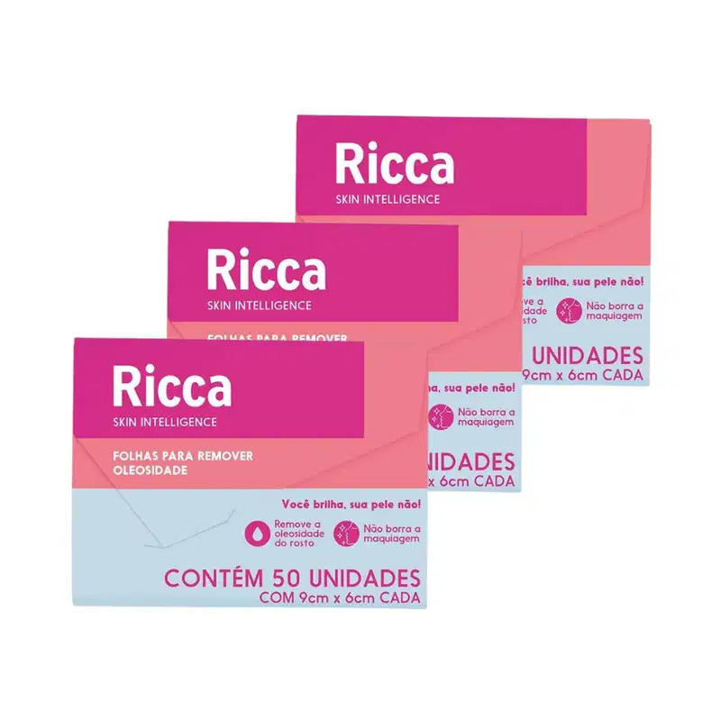 Kit Ricca 3 Folhas para Remover Oleosidade