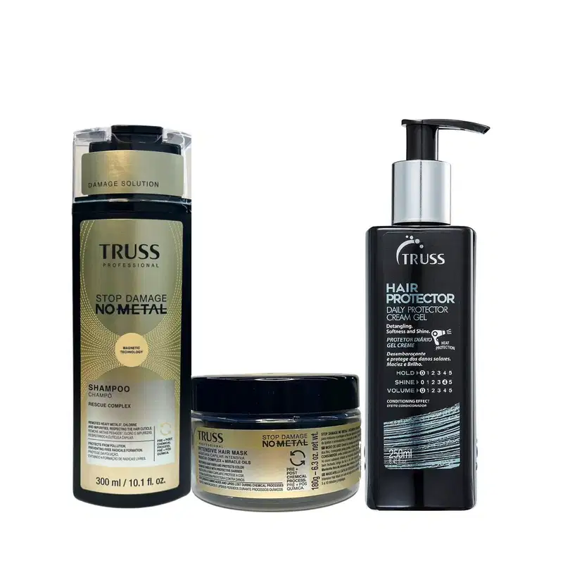 Kit Truss No Metal - Shampoo 300ml + Máscara 180g + Hair Protector 250ml