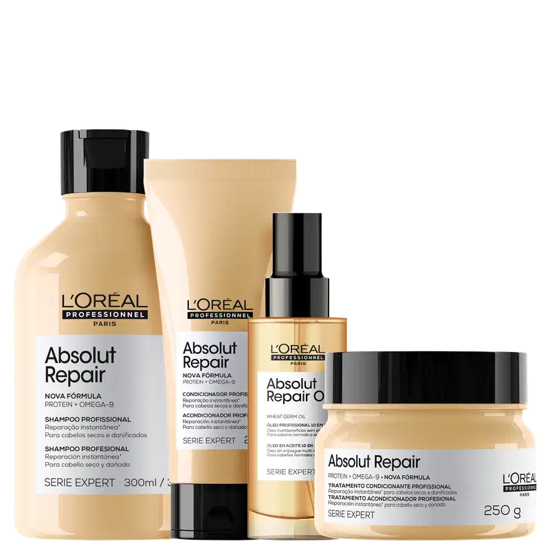 Kit L'Oréal Professionnel Serie Expert Absolut Repair Omega-9 + Protein Quarteto (4 Produtos)