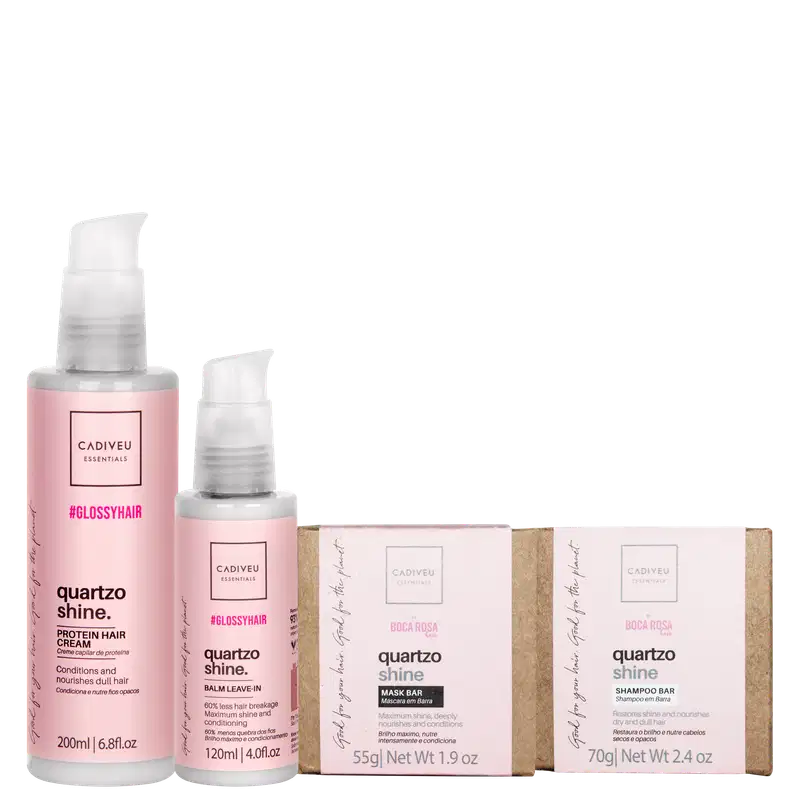 Kit Cadiveu Essentials Quartzo Shine Ritual em Barra (4 Produtos)