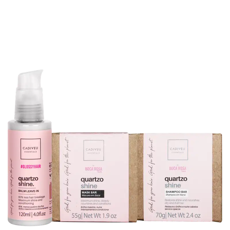 Kit Cadiveu Essentials Quartzo Shine Ritual em Barra (3 Produtos)