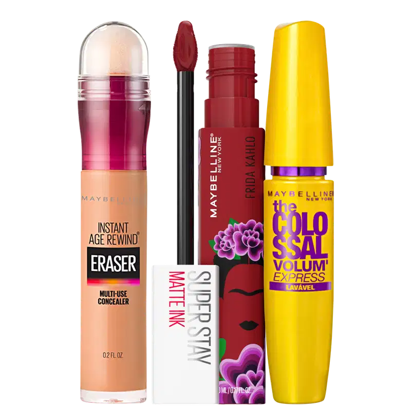Kit Maybelline The Colossal Frida Kahlo Voyager Eraser 130 Medium (3 Produtos)