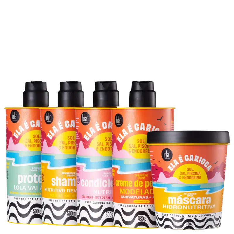 Kit Lola Cosmetics Ela é Carioca Sol, Sal, Piscina & Endorfina Proteína + 4ABC (5 Produtos)