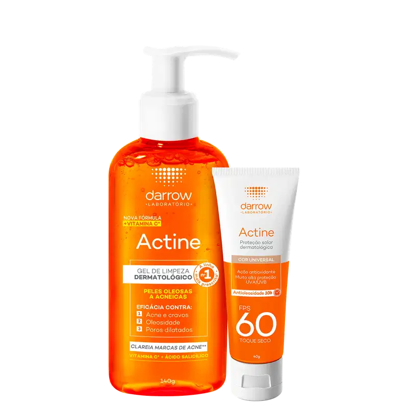 Kit Darrow Actine Limpeza Antioleosidade & Proteção (2 Produtos)