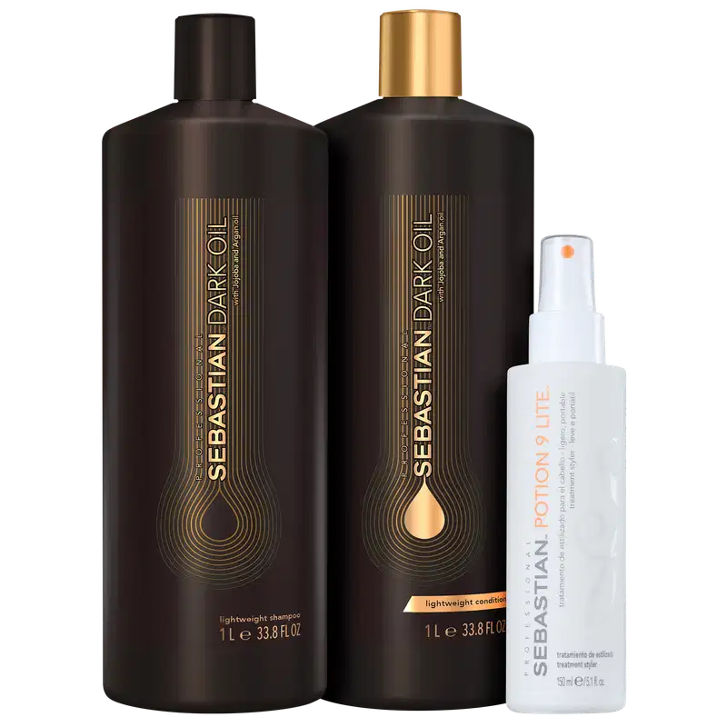 Kit Sebastian Professional Dark Oil Flow Potion 9 Lite (3 Produtos)