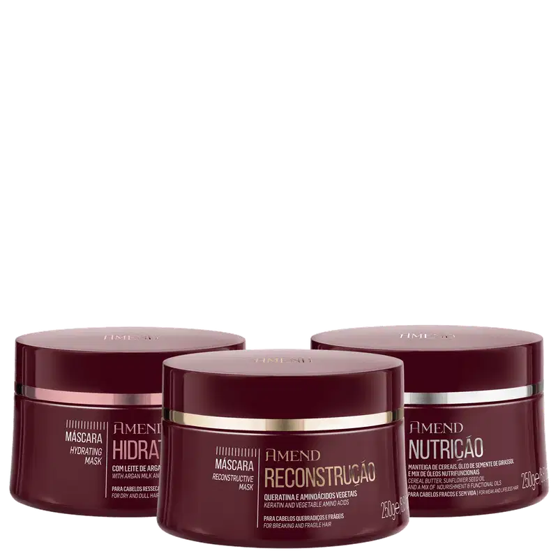 Kit Amend Cosméticos Cronograma Capilar (3 Produtos)