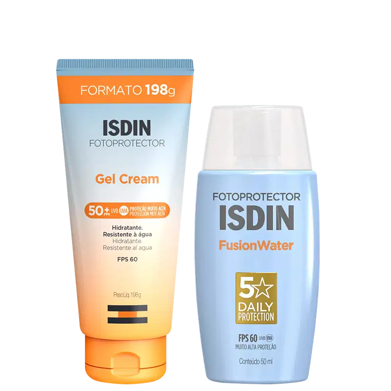 Kit ISDIN Fotoprotector Fusion Water 5 Stars + Fotoprotector Gel Cream (2 Produtos)