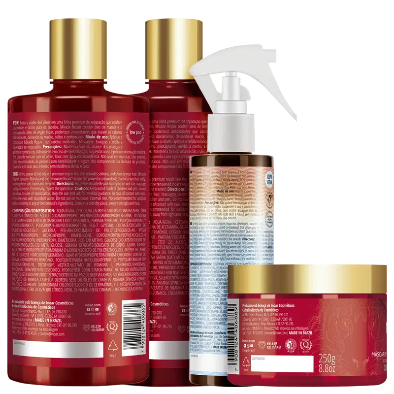 Kit Inoar Miracle Repair Liso com Ondas Super (4 Produtos)