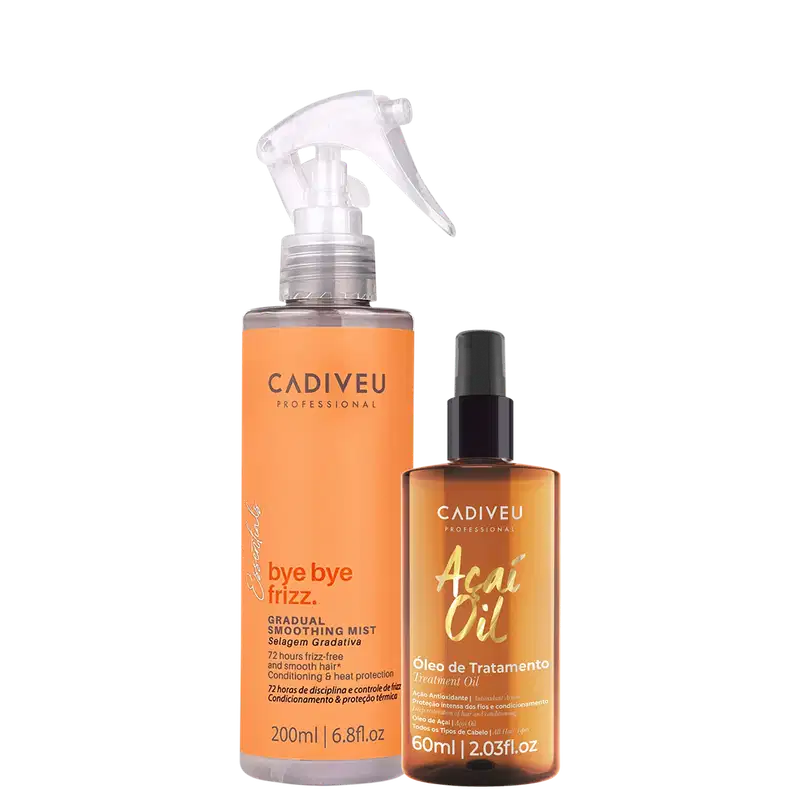 Kit Cadiveu Professional Açaí Oil Bye Bye Frizz Care Smoothing (2 Produtos)