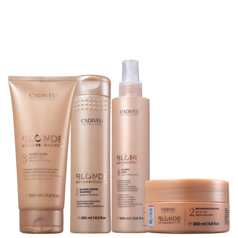 Kit Cadiveu Blonde Reconstructor Tratamento Home Care (4 Produtos)