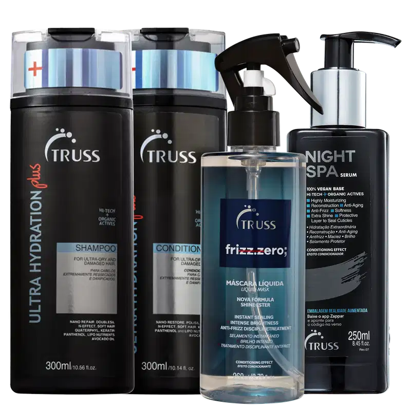 Kit TRUSS Ultra Hydration Plus + Night Spa + Frizz Zero (4 Produtos)