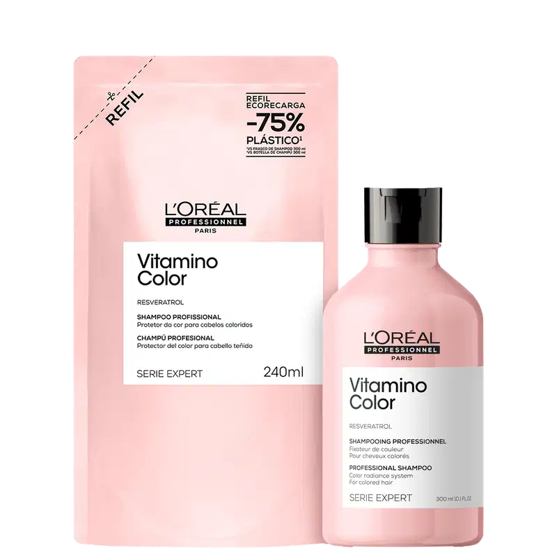 Kit L'Oréal Professionnel Serie Expert Vitamino Color Resveratrol Shampoo + Refil (2 Produtos)