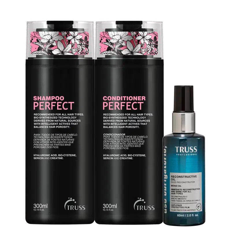 Kit TRUSS Perfect + Uso Obrigatório Oil Trio, 3 produtos.