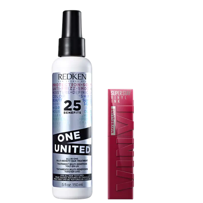 Kit Beleza na Web Redken One United + Maybelline Superstay Vinyl Ink Unrivaled (2 Produtos)