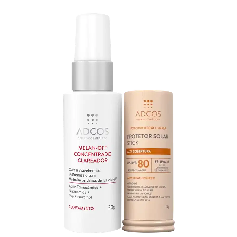 Kit Adcos Melan-Off Concentrado + Fotoproteção Diária Stick FPS 80 Beige (2 Produtos)