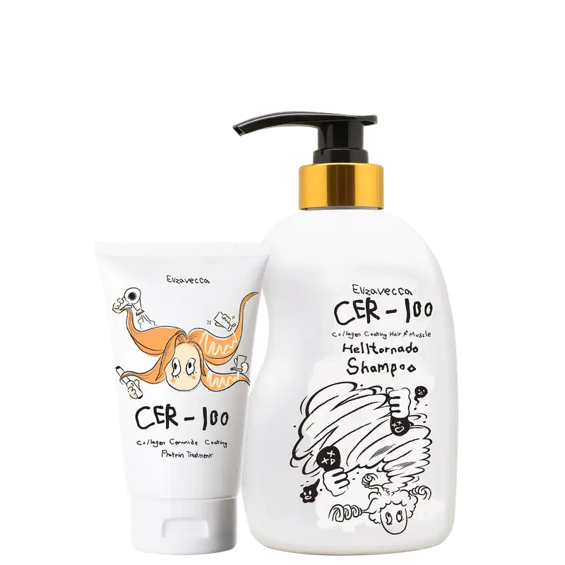 Kit Elizavecca CER-100 Collagen Hair A+ Muscle Tornado + Ceramide Coating Protein Duo, 2 produtos.