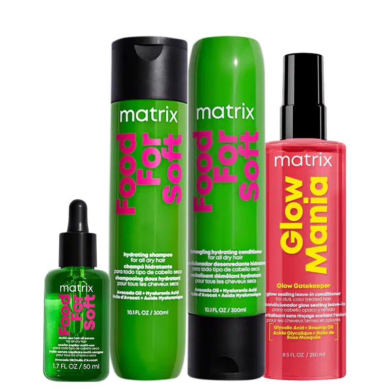 Kit Matrix Food For Soft + Glow Mania Quarteto (4 Produtos)