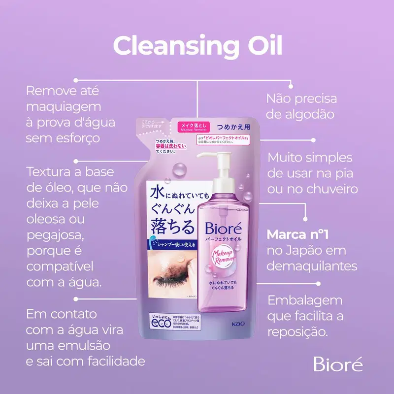 Kit Bioré Make Up Remover Cleansing Oil Refil (2 Unidades)