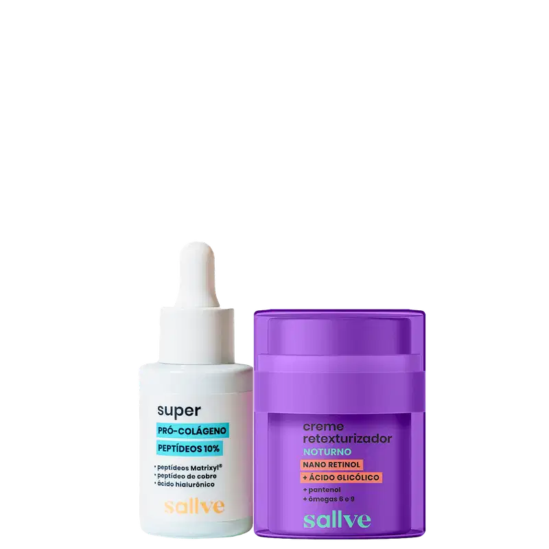 Kit Sallve Dupla Rotina Noturna, 2 produtos.