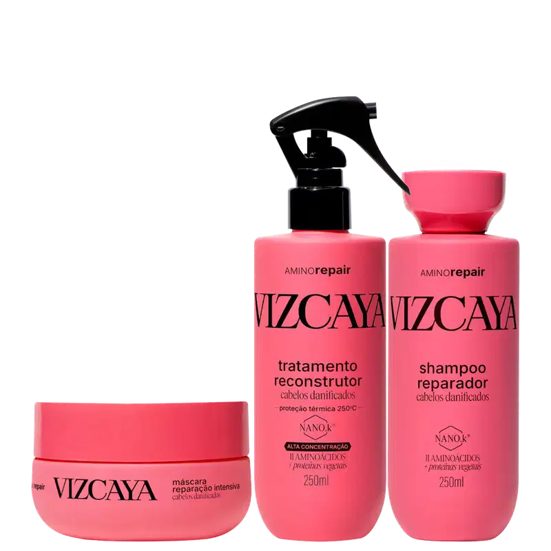 Kit Vizcaya Amino Repair Trio Care, 3 produtos.