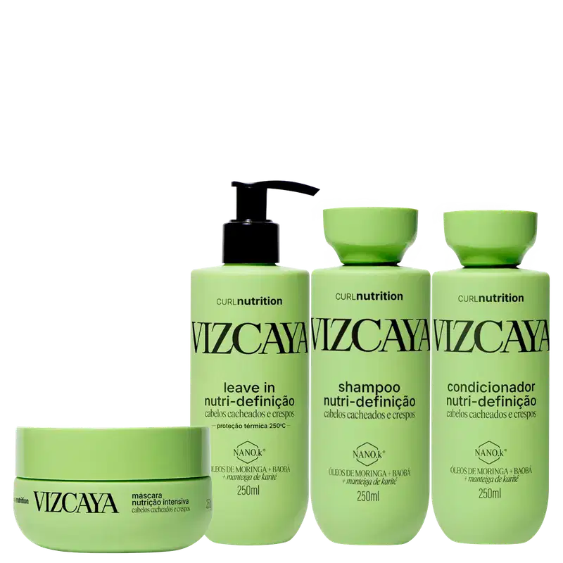 Kit Vizcaya Curl Nutrition Quarteto, 4 produtos.