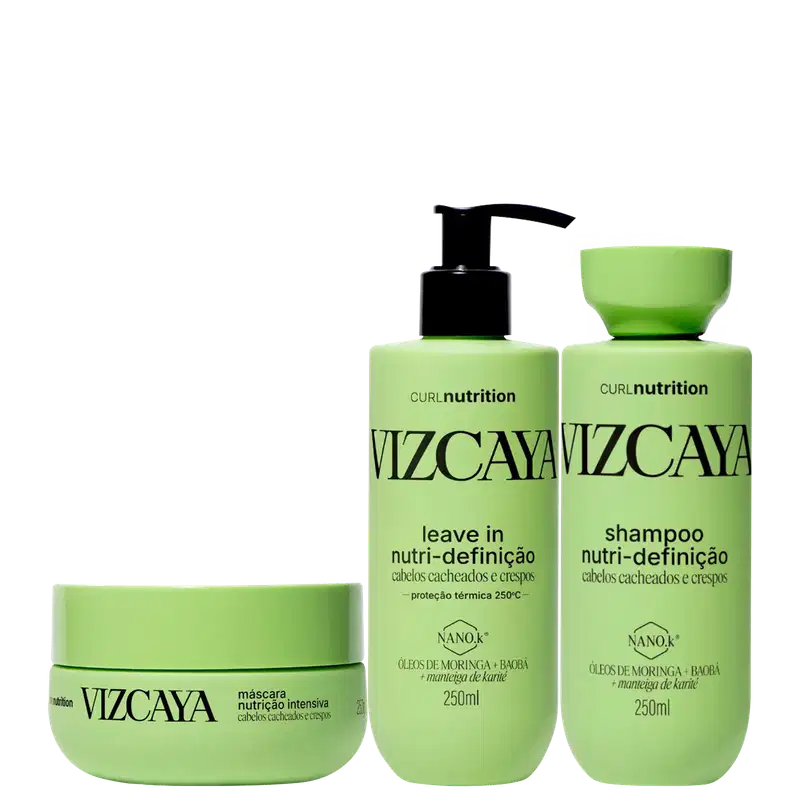 Kit Vizcaya Curl Nutrition Trio Care, 3 produtos.