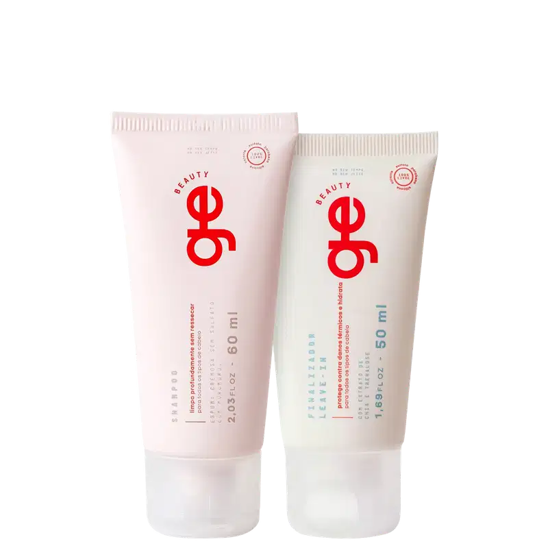Kit GE Beauty Travel Size Shampoo & Leave-In Duo, 2 produtos.