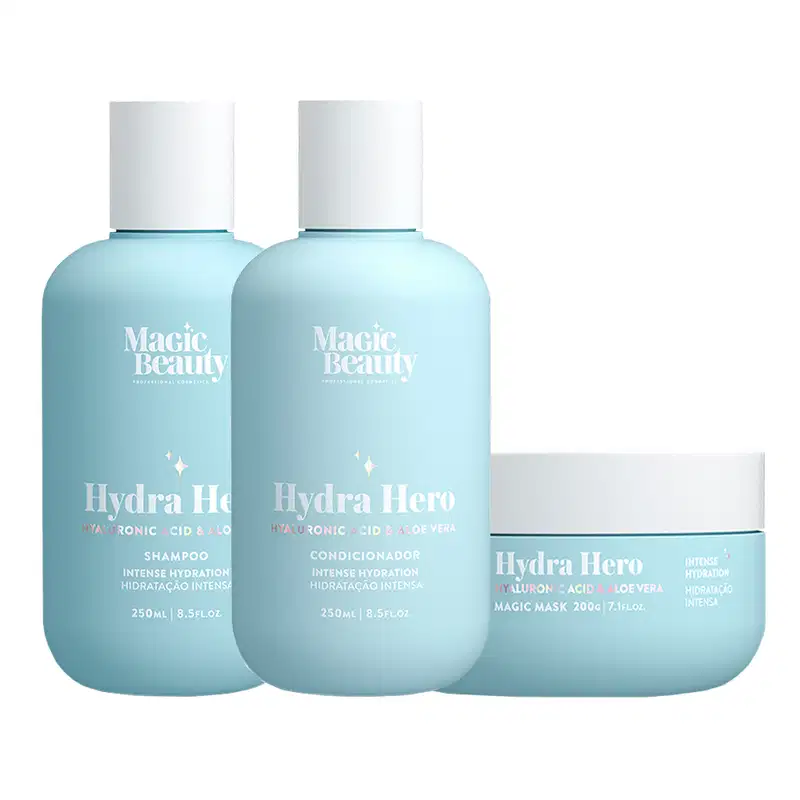 KIT MAGIC BEAUTY HYDRA HERO -  SHAMPOO 250ML + CONDICIONADOR 250ML + MÁSCARA 200G