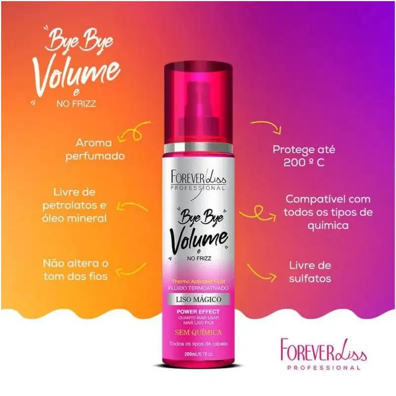 Kit Bye bye e Shampoo Máscara Banho de verniz Forever Liss