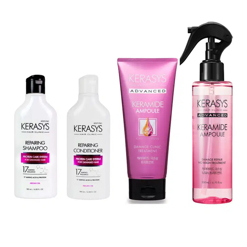 Kerasys Kit (Duo Repairing 180ml + Másc. Keramide Damage 200ml+ No Wash Keramide 200ml)