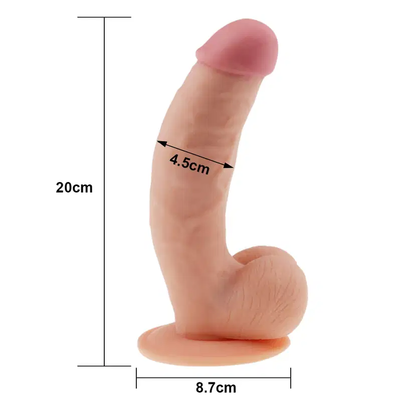 Cinta peniana com Pênis ultra macio Suave 20×4,5 cm Leve Curvatura The Ultra Soft Dude