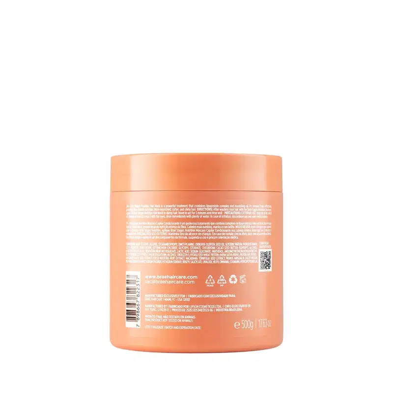 kit Braé Stages Nutrition Shampoo 1L + Condicionador 1L + Máscara 500g + Hair Oil 60ml