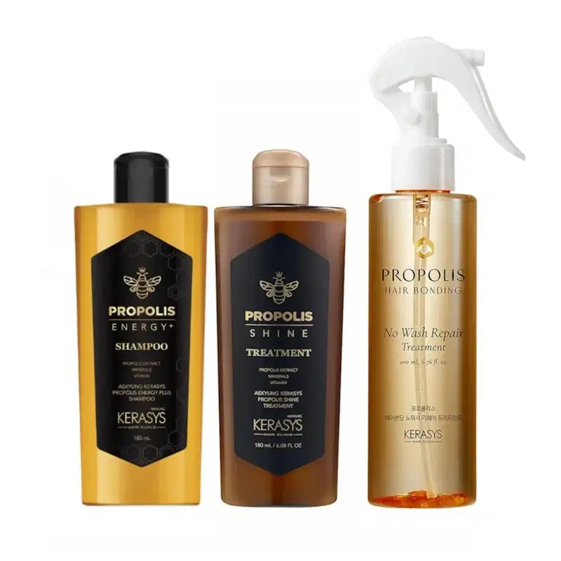 Kerasys Triologia Real ( Duo Propolis Shine + Hair Bonding No Wash Treatment 200ml)