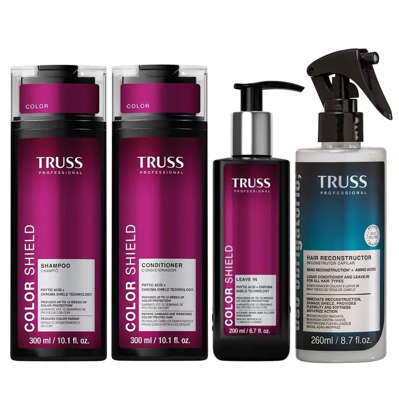 Kit Truss Color Shield - Shampoo & Condicionador 300ml & Leave-In 200ml + Uso Obrigatório Spray 260ml
